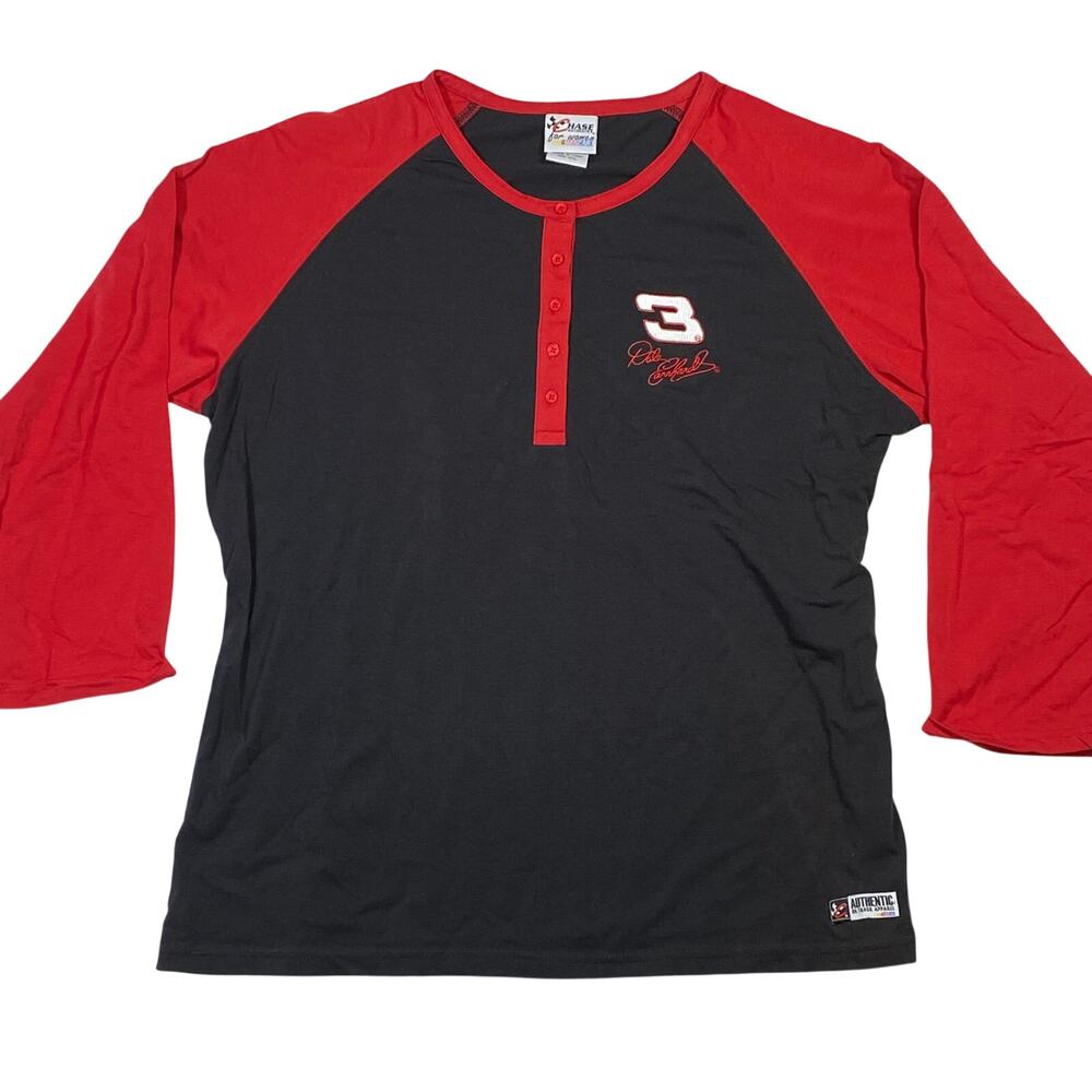 Chase Authentics NASCAR Dale Earnhardt Sr Long Sleeve Shirt Womens 2XL Black Red